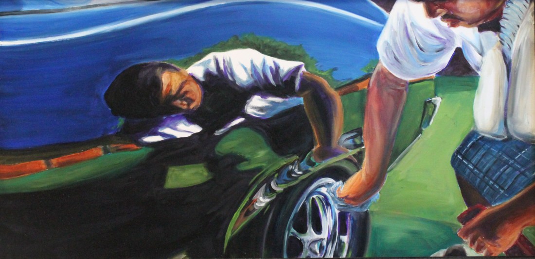 "A Beautiful Thang"-Oil Painting on Canvas 3.5'X2' - 2010